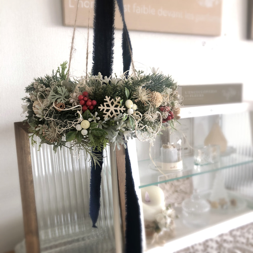 クリスマスミニフライングリース/アーティフィシャルフラワーギフト