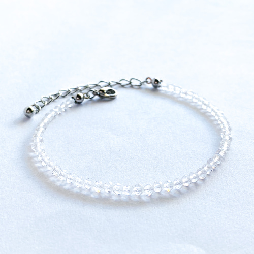 透明感あふれるクリアなブレスレット クリスタル 水晶 天然石