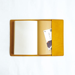 筆記本套[適用於A6尺寸][黃色x棕色]品牌商務筆筒時尚 第4張的照片