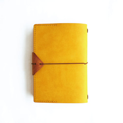 筆記本套[適用於A6尺寸][黃色x棕色]品牌商務筆筒時尚 第2張的照片