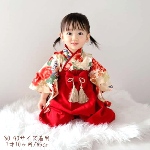 和柄 梅鞠牡丹】ベビー袴 ハンドメイド お食い初め お正月 和柄 梅鞠牡丹】ベビー袴 ハンドメイド お食い初め お正月