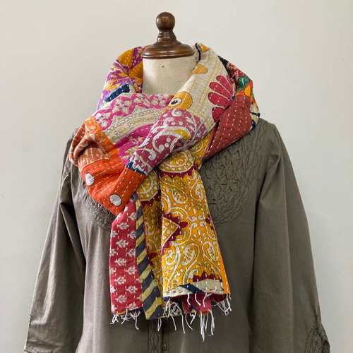 【M】ビーズ刺繍 ヴィンテージ カンバディア カンタキルト パッチワーク 728 M】ビーズ刺繍 ヴィンテージ カンバディア カンタキルト パッチ