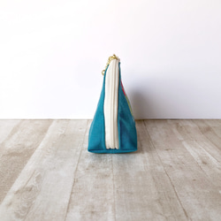 小さなシェル型クリームソーダ&プリン！ポーチ【セルリアンブルー】 3枚目の画像