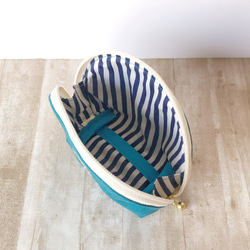 小さなシェル型クリームソーダ&プリン！ポーチ【セルリアンブルー】 5枚目の画像