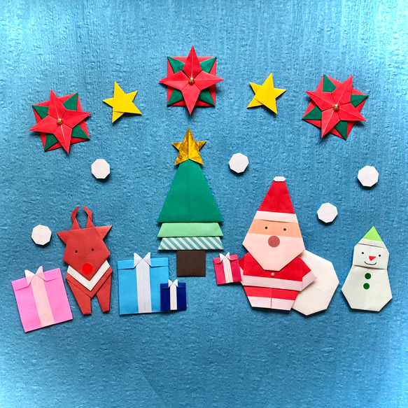 折り紙　クリスマス　サンタクロース　壁面飾り 1枚目の画像