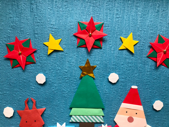 折り紙　クリスマス　サンタクロース　壁面飾り 4枚目の画像