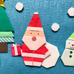 折り紙　クリスマス　サンタクロース　壁面飾り 2枚目の画像