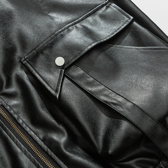 秋冬新品 ブラック ワークレザージャケット トップコート バイカー メンズ 無地 レトロ アウトドアアウターコート 
