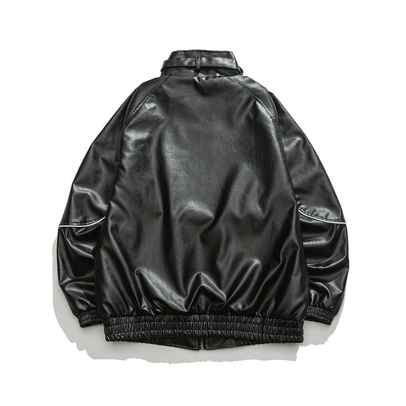 秋冬新品 ブラック ワークレザージャケット トップコート バイカー メンズ 無地 レトロ アウトドアアウターコート 