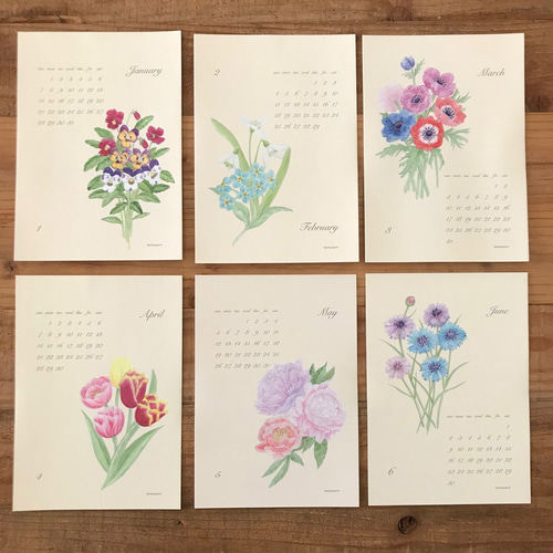 2024 Botanical Calendar フラワーブーケ カレンダー botanart