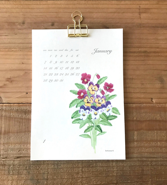 2024  Botanical Calendar フラワーブーケ 2枚目の画像