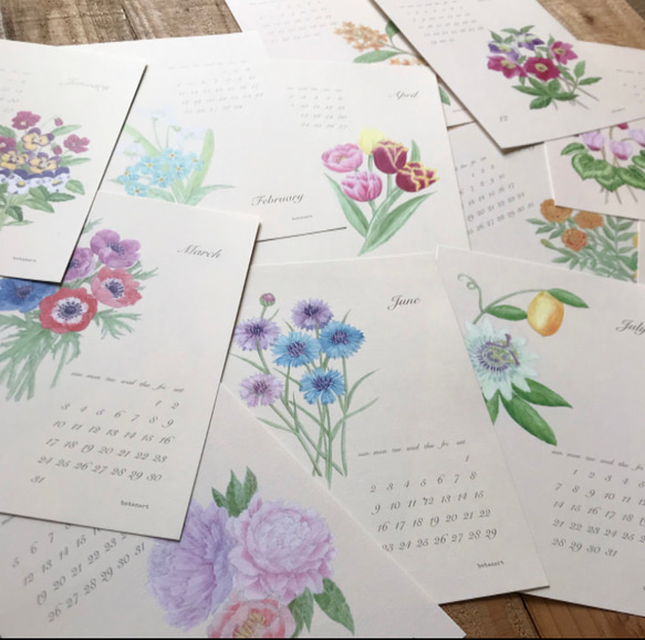 2024  Botanical Calendar フラワーブーケ 1枚目の画像