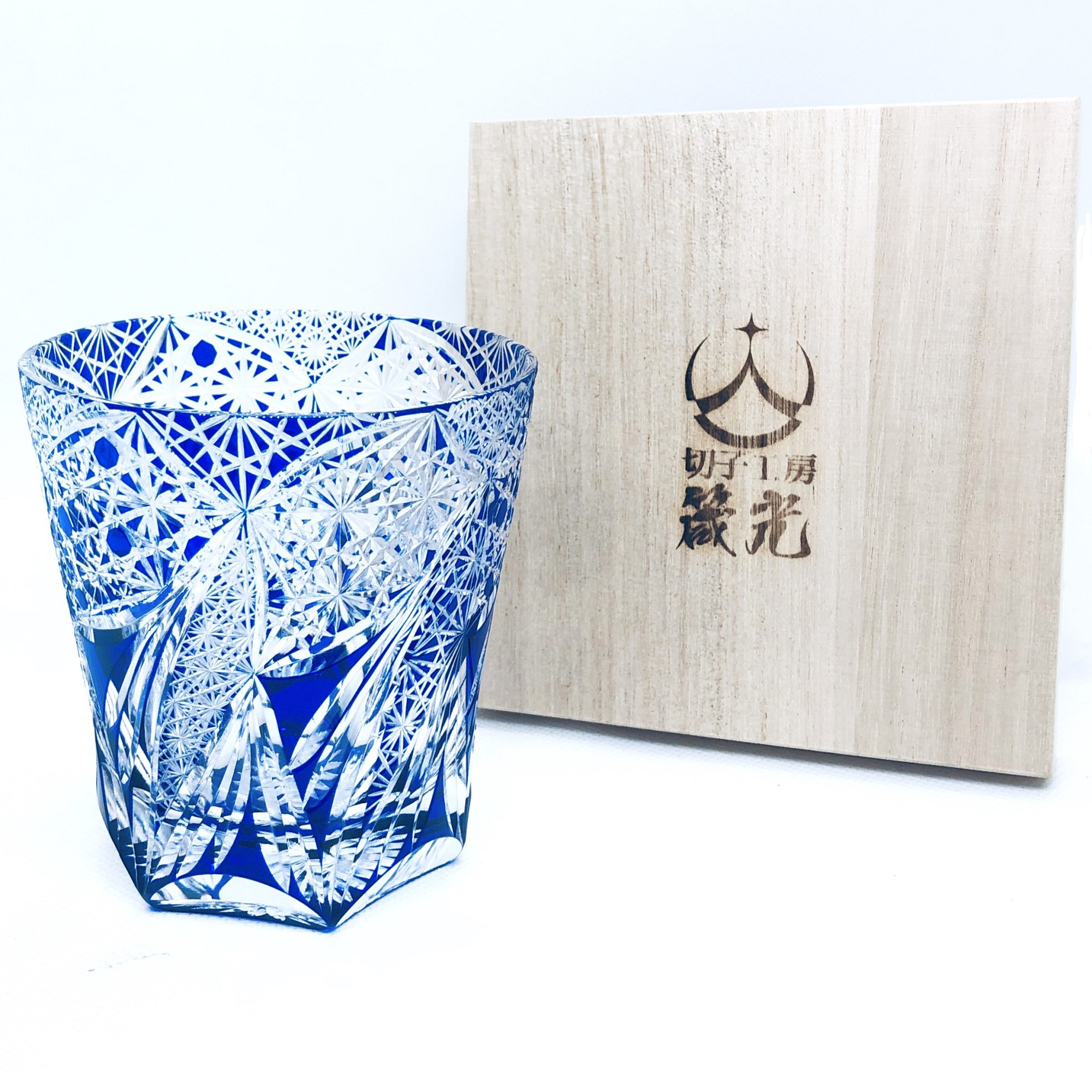 五菊繚乱天開ロックグラス 日本工芸会所属斉藤光作　切子グラス/コップ/切子作家/切子職人/デザイン性/オリジナリティ