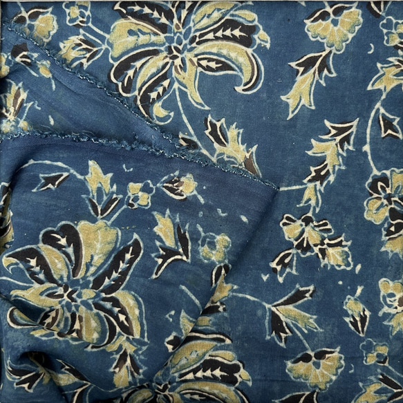 50cm単位　インド天然染めブロックプリント　アジュラクプリント　木版更紗　コットン　AJ110 7枚目の画像