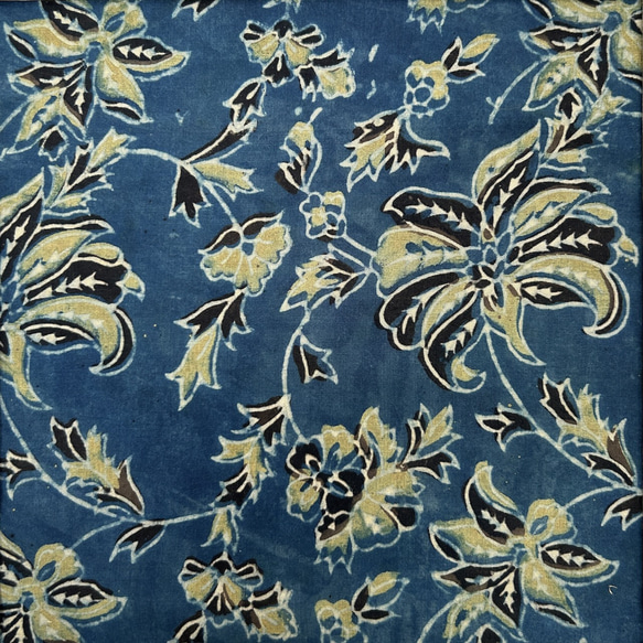 50cm単位　インド天然染めブロックプリント　アジュラクプリント　木版更紗　コットン　AJ110 1枚目の画像