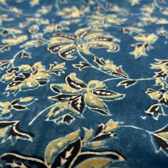 50cm単位　インド天然染めブロックプリント　アジュラクプリント　木版更紗　コットン　AJ110 6枚目の画像