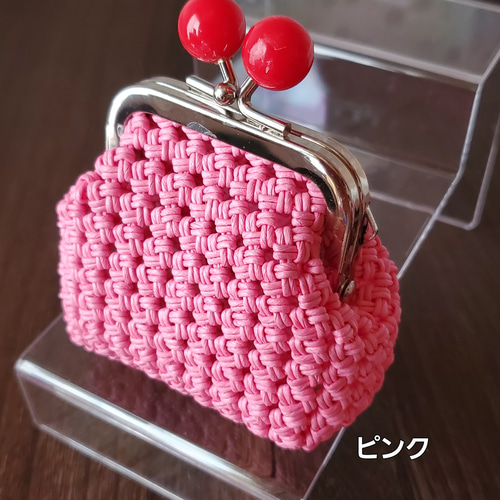 新作❣️あめ玉がま口(6.5cm)のミニ財布 クラフトバンド 小物 新作❣️あめ玉がま口(6.5cm)のミニ財布 クラフトバンド 小物