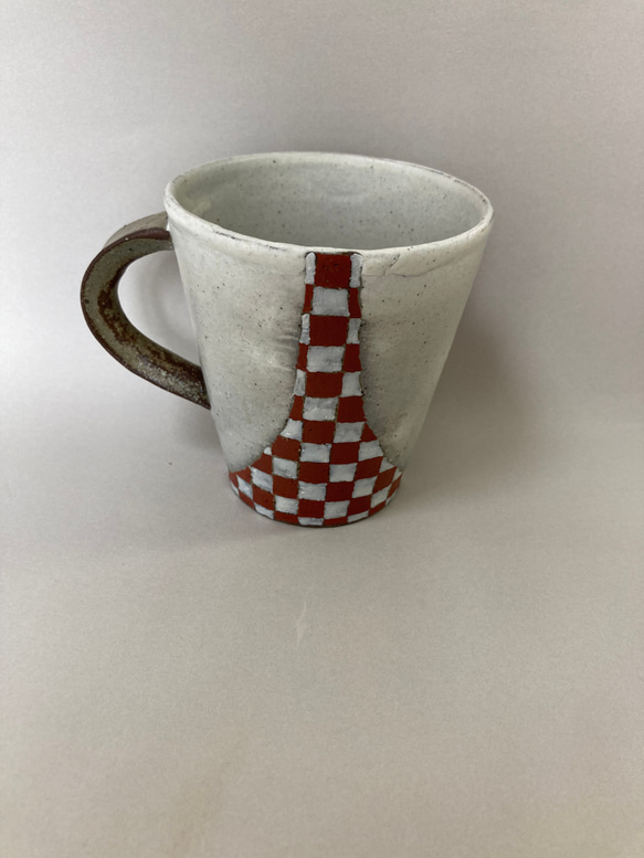 彩泥色絵マグカップ(市松) 1枚目の画像