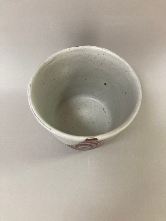 彩泥色絵フリーカップ(横縞）　　　　　　　　　　　　　　　　　 2枚目の画像