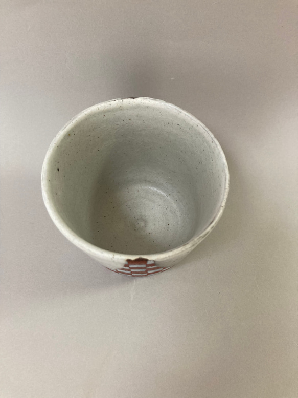 彩泥色絵フリーカップ(市松）　　　　　　　　　　　　　　　　　 3枚目の画像