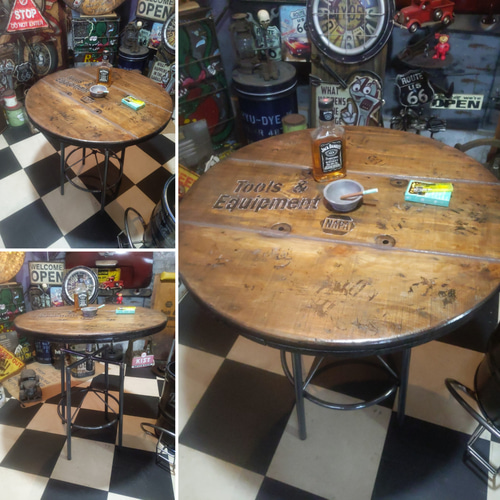 インダストリアル ガレージテーブル 回転テーブル J-Type #店舗