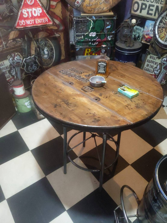 インダストリアル  ガレージテーブル  回転テーブル J-Type  #店舗什器  #アメリカンインテリア  アメリカン 1枚目の画像
