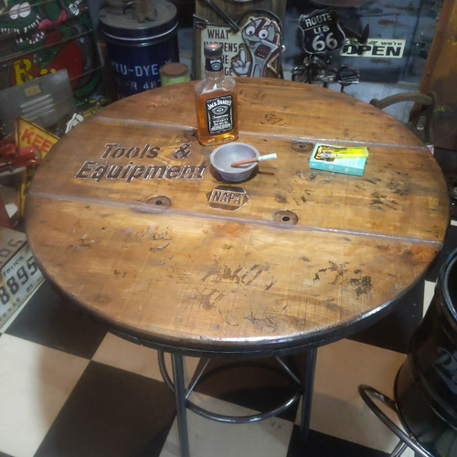 インダストリアル ガレージテーブル 回転テーブル J-Type #店舗