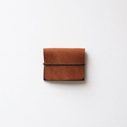薄零錢包 [棕色] 品牌男士女士時尚緊湊皮革手工手工縫製 第1張的照片