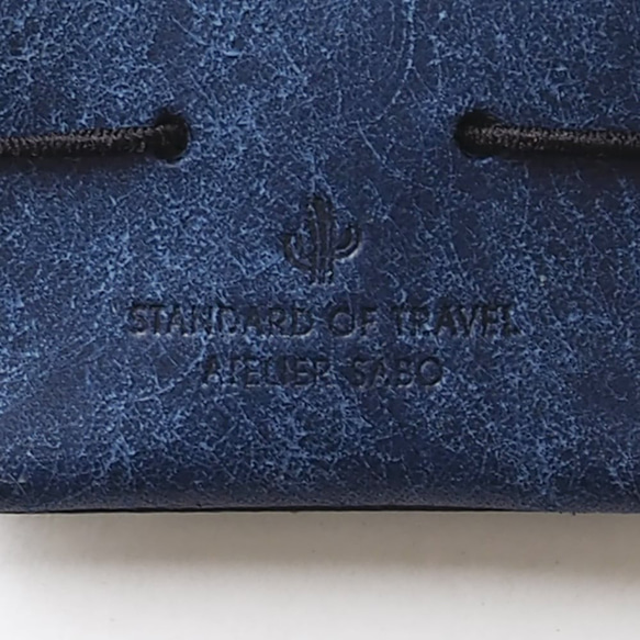 薄零錢包 [藍色] 品牌男士女士時尚緊湊皮革手工手工縫製 第3張的照片