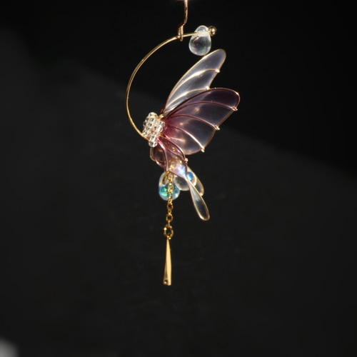 アゲハ蝶 ピアス/イヤリング ディップアート アメリカンフラワー 成人