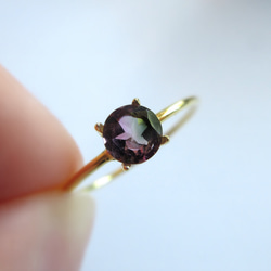【十月生日石】4.2毫米精美「雙色碧璽」戒指 第8張的照片