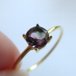 【十月生日石】4.2毫米精美「雙色碧璽」戒指 第2張的照片