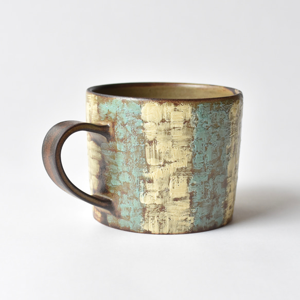 Painting mug〈stripes〉ペインティングマグカップ 022 8枚目の画像