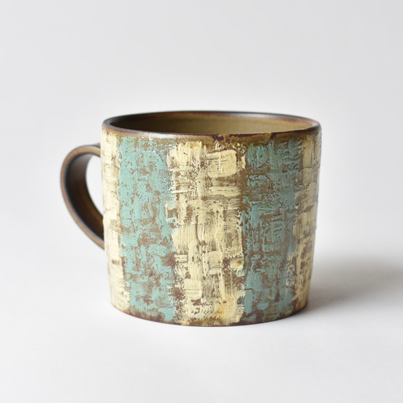 Painting mug〈stripes〉ペインティングマグカップ 022 6枚目の画像