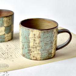 Painting mug〈stripes〉ペインティングマグカップ 022 2枚目の画像