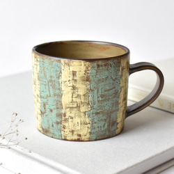 Painting mug〈stripes〉ペインティングマグカップ 022 1枚目の画像