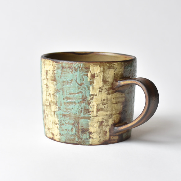 Painting mug〈stripes〉ペインティングマグカップ 022 3枚目の画像