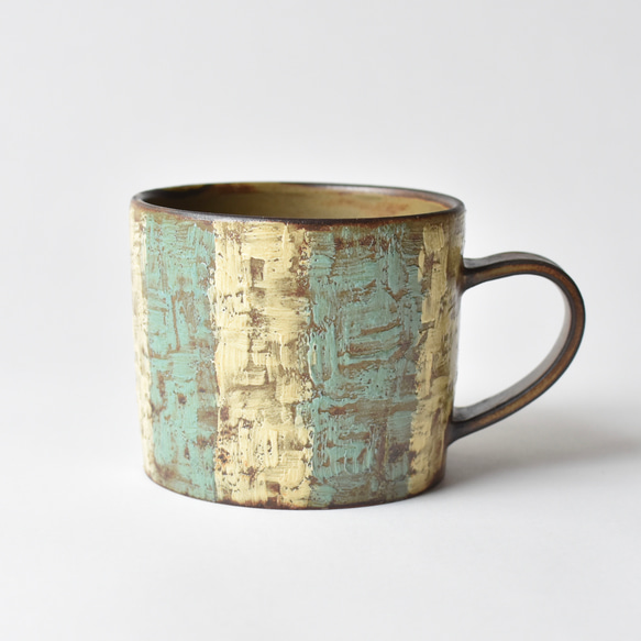 Painting mug〈stripes〉ペインティングマグカップ 022 4枚目の画像