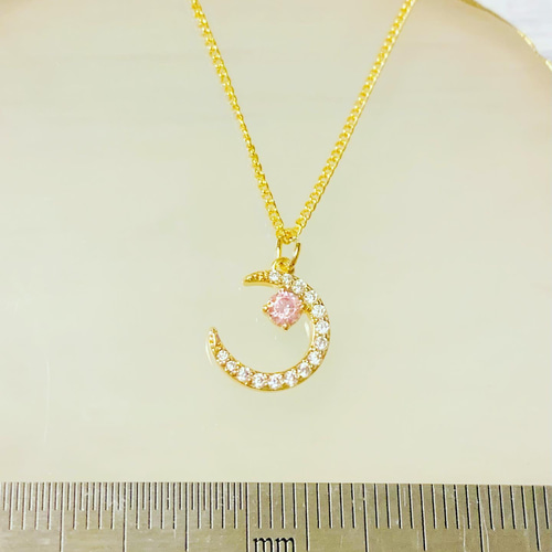 きらきら CZ ムーン ゴールド ネックレス 特別価格】 ネックレス レディース ブランド s925 月 ムーン