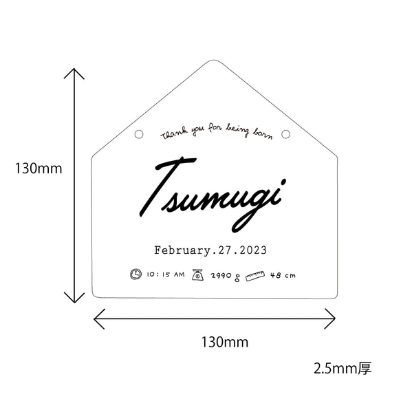 名入れ♪おうちバースボード*命名書＊ご出産祝にも♪ニューボーンフォト・ハーフバースデー・バースデーフォト 6枚目の画像
