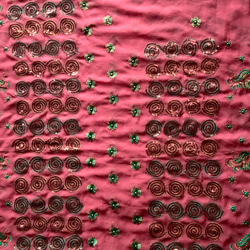 インド刺繡 インド 刺繍 生地 布 素材 小物 ピンク PN‐59 生地