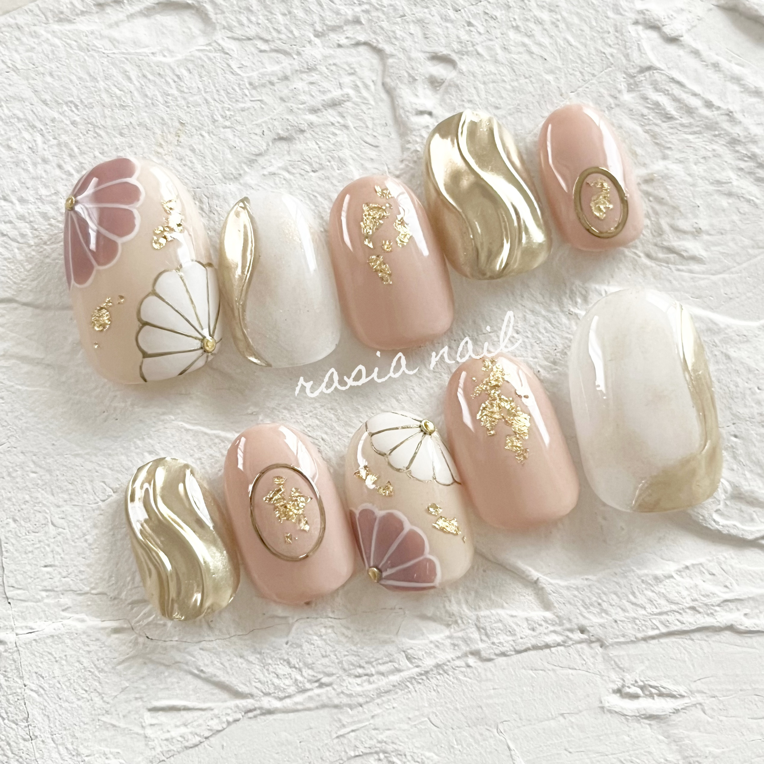 和装ネイル ＊成人式ネイル ブライダル ウェディング 振袖 着物 ネイル  