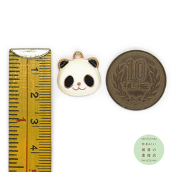 パンダの顔の半立体エナメルチャーム 4個セット #CE-0228 4枚目の画像