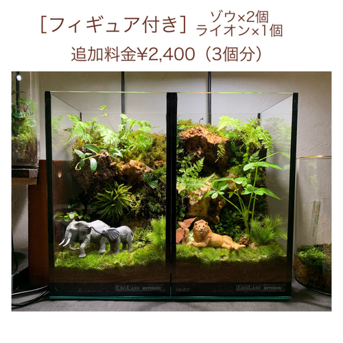 天然苔テラリウムケージ完成品、隠れ家や渡り棒付き、カエル、イモリなど 天然苔テラリウムケージ完成品、隠れ家や渡り棒付き、カエル