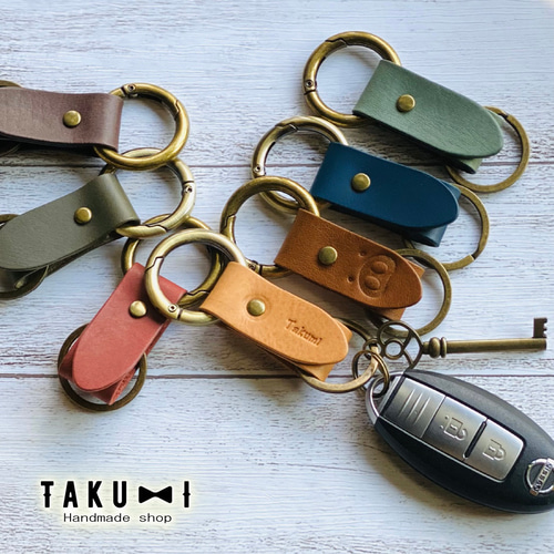 名入れ】レザーキーホルダー フック型キーホルダー お揃い プレゼント