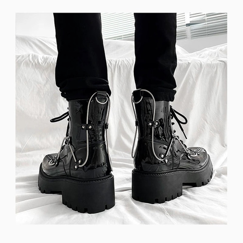 ブーツ/男女兼用/お洒落/ブラック/厚底 ブーツ Chan☆Chii 通販