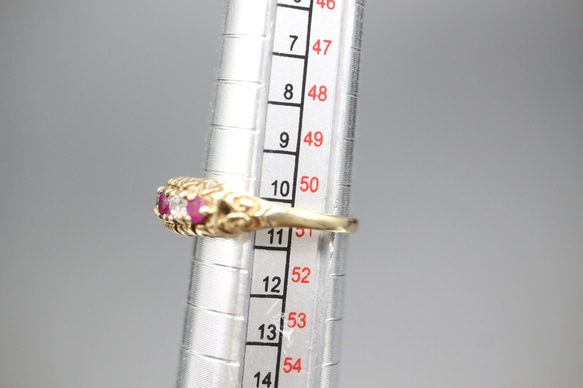 ゴールド 英国 ビンテージ ルビー ヴィンテージ 指輪 リング 375 ジュエリー アクセサリー レディース J153 8枚目の画像