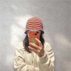 ハンドメイド☺︎モチーフハット☺︎キラキラ☺︎☺︎バケットクラッシャーハット夏フェス ハンドメイド☺︎モチーフハット☺︎キラキラ☺︎☺︎バケット