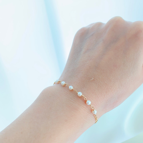 パールブレスレット/14KGF/淡水パール ブレスレット A-MORE collection