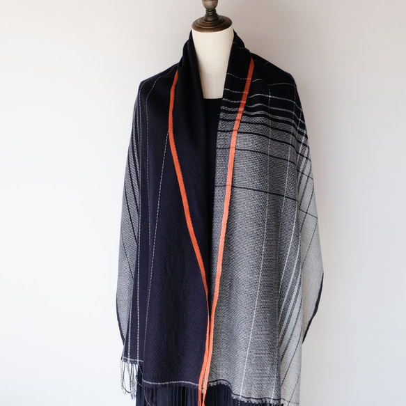 手織りカシミヤシルクストール【紗華＊03】 手織りカシミヤシルクストール 紗華＊03